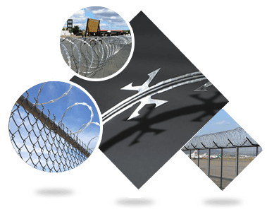 A BTO-60 concertina wire and three application in military sites, airport and factory.