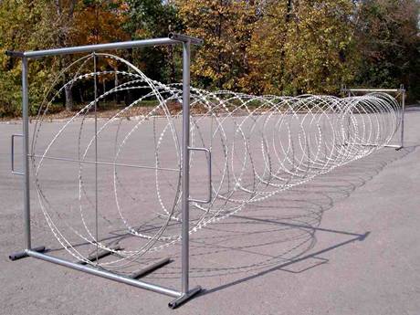 Mobile razor wire can be moved to any place