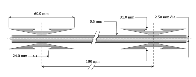 A drawing shows the blade type and technical data of CBT-60 barb tape.
